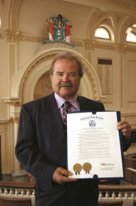 Jeffrey Barnhart, CMA CEO and president, whose firm was recognized for its history of helping businesses grow with branding, marketing and public relations, with the proclamation at the New Jersey Statehouse. 